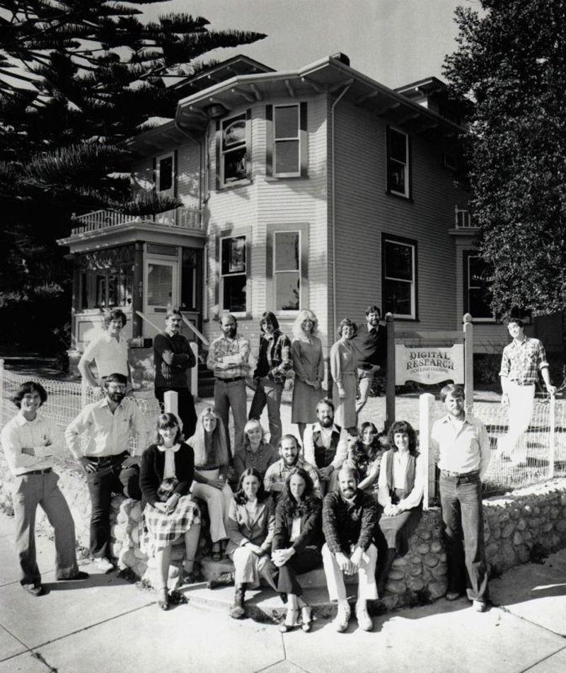 DRI staff outside the headquarters office, Pacific Grove CA, November 1980. Photo: Copyright John Pierce