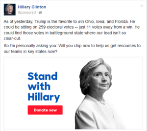 Election 2020 timeline Hillary Clinton ad