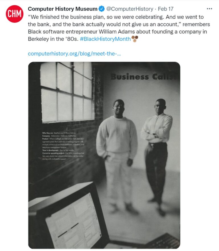 Twitter Adams brothers CHM